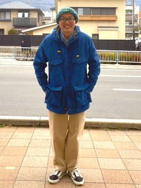 「Eddie Bauer（エディーバウアー）のアイテム（マウンテンパーカー）」を使った、tsutomuneさん（メンズ・180cm）の春コーディネート