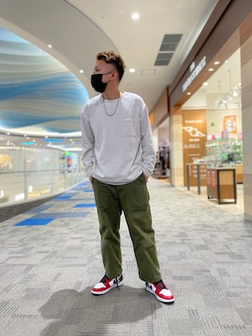 「PLUS ONE（プラスワン）のアイテム」を使った、hrowさん（メンズ・165cm）の冬コーディネート