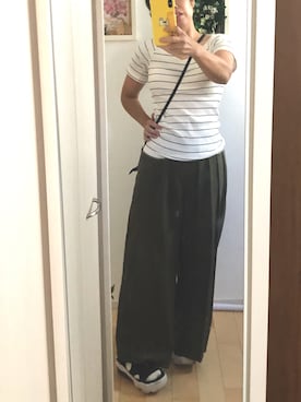 「OZOC（オゾック）のアイテム（Tシャツ/カットソー）」を使った、Ring-go'roundさん（レディース・153cm）の秋コーディネート
