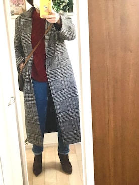 「ケーブルニット」｜「アイテム（チェスターコート）」を使った、Ring-go'roundさん（レディース・153cm）の冬コーディネート