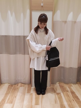 「Samansa Mos2 blue（サマンサモスモスブルー）のアイテム（ベスト）」を使った、kumimikuさん（レディース・148cm）の冬コーディネート