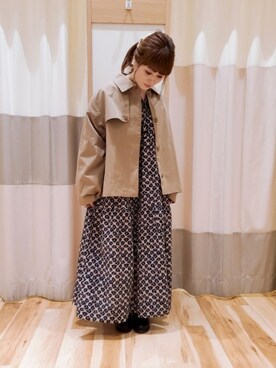 「sm2rhythm（サマンサモスモスリズム）のアイテム（その他アウター）」を使った、kumimikuさん（レディース・148cm）の秋コーディネート