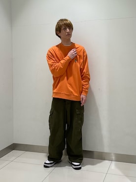 「チョコ色に染まれ」｜「アイテム（カーゴパンツ）」を使った、kyoroさん（メンズ・177cm）の冬コーディネート