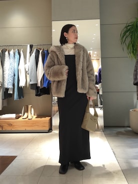 「アイテム（チョーカー）」を使った、manamiさん（レディース・155cm）の冬コーディネート