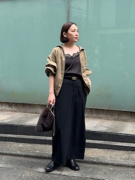 「レースキャミ」｜manamiさん（レディース・155cm）の秋コーディネート