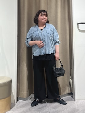 「Jena espace merveilleux(ジェナ エスパスメルヴェイユ)のビットローファー(その他シューズ、ブラック系)」を使った、jiinajena77さん(レディース・159cm)の夏コーディネート