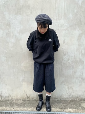 「アイテム（ハンチング/ベレー帽）」を使った、asaki9807さん（レディース・153cm）の秋コーディネート