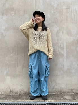 「アイテム（キャスケット）」を使った、asaki9807さん（レディース・153cm）の秋コーディネート