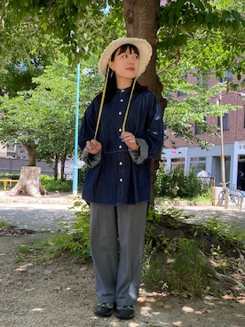 「kaorinomori（カオリノモリ）のアイテム」を使った、asaki9807さん（レディース・153cm）の夏コーディネート
