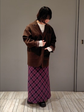 「アイテム（その他アウター）」を使った、まるさん（レディース・153cm）の秋コーディネート