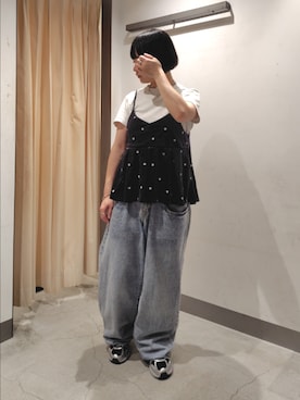 「KBF（ケイビーエフ）のアイテム（キャミソール）」を使った、まるさん（レディース・153cm）の秋コーディネート