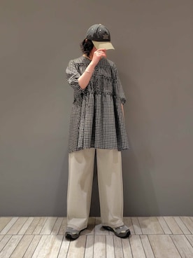 「SMELLY（スメリー）のアイテム（キャップ）」を使った、sisoさん（レディース・153cm）の夏コーディネート