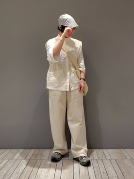 「レイヤード」｜「アイテム（その他アウター）」を使った、まるさん（レディース・153cm）の夏コーディネート