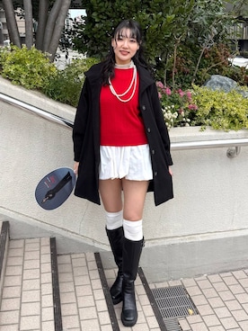 「LOWRYS FARM（ローリーズファーム）のパールタレンネックレス　249411（ネックレス）」を使った、soyosukeさん（レディース・170cm）の冬コーディネート