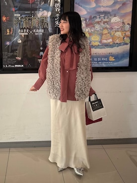 「LOWRYS FARM（ローリーズファーム）のビックボウタイチェックシャツ  573050（シャツ/ブラウス）」を使った、soyosukeさん（レディース・170cm）の秋コーディネート