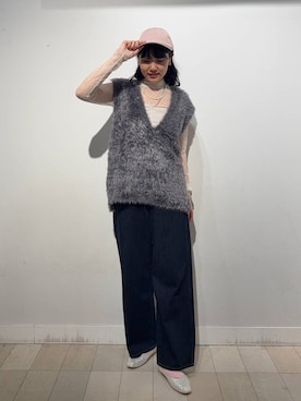 「GLOBAL WORK（グローバルワーク）のGOODデニムバギーパンツ/498388（デニムパンツ）」を使った、soyosukeさん（レディース・170cm）の秋コーディネート