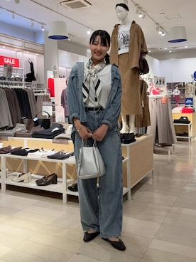 「GLOBAL WORK（グローバルワーク）のGOODデニムバギーパンツ/498388（デニムパンツ）」を使った、soyosukeさん（レディース・170cm）の秋コーディネート