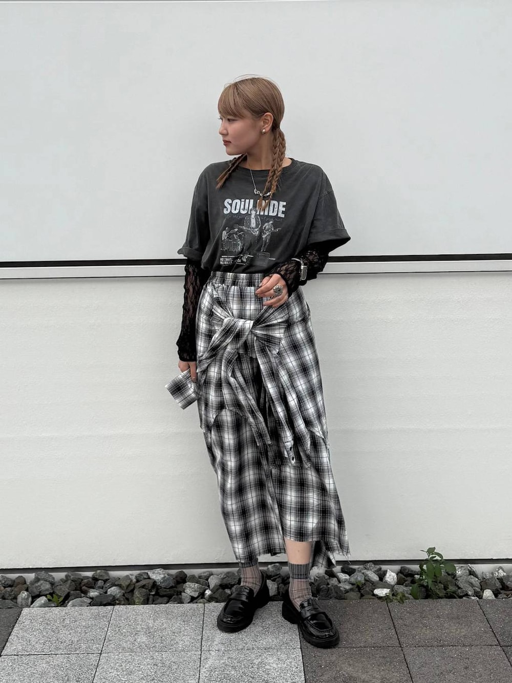 「骨格ストレート、高身長、カジュアル、カジュアルコーデ」｜「LOWRYS FARMの２ＷＡＹレースワンピースＬＳ 322846（ワンピース、ブラック系）」を使った、soyosukeさん（レディース・170cm）の夏コーディネートの1枚目の写真