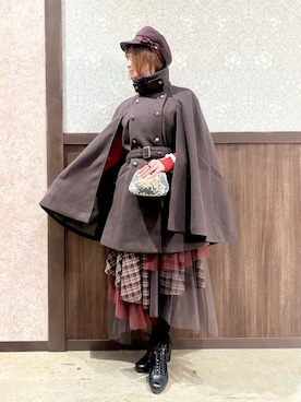 「アイテム（ダッフルコート）」を使った、ハナミズキさん（レディース・158cm）の冬コーディネート