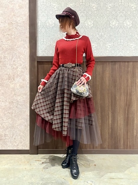 「アイテム（リング）」を使った、ハナミズキさん（レディース・158cm）の冬コーディネート