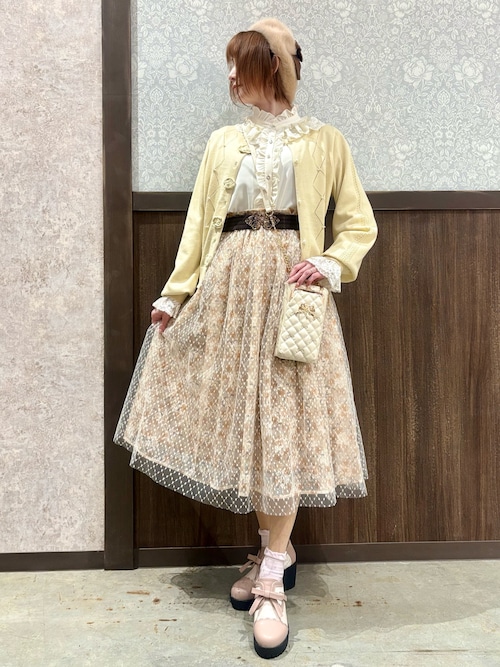 axesfemme アクシーズファム コーデセット トップス スカート ベレー帽 セール】桜刺繍デザインベレー（ハット）｜axes femme（アクシーズ