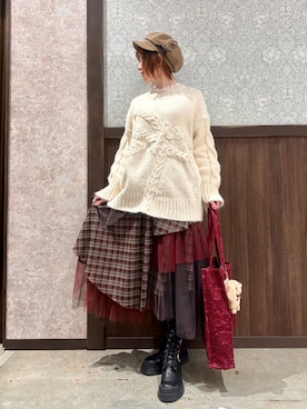 「REZEN（リゼン）のアイテム」を使った、ハナミズキさん（レディース・158cm）の冬コーディネート