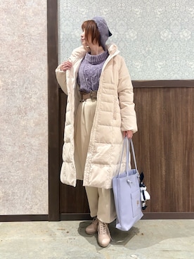 「アイテム（ベルト）」を使った、ハナミズキさん（レディース・158cm）の秋コーディネート