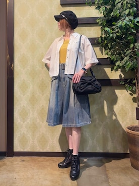 「axes femme（アクシーズファム）のアイテム（シューズ）」を使った、ハナミズキさん（レディース・158cm）の夏コーディネート