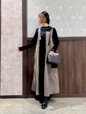 「アイテム（マフラー）」を使った、ハナミズキさん（レディース・158cm）の秋コーディネート