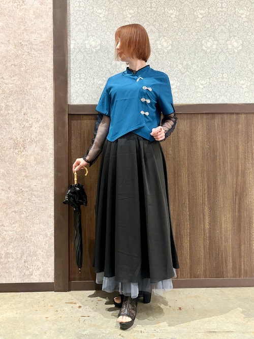 チャイナボタン編上スカート（スカート）｜axes femme（アクシーズ