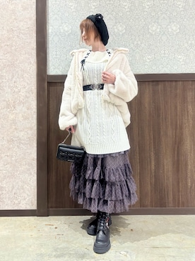 「アイテム（タンクトップ）」を使った、ハナミズキさん（レディース・158cm）の秋コーディネート