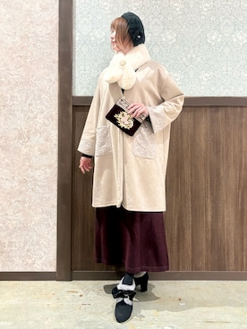 「アイテム（マフラー）」を使った、ハナミズキさん（レディース・158cm）の秋コーディネート