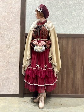 「アイテム（ストール/ショール）」を使った、ハナミズキさん（レディース・158cm）の秋コーディネート
