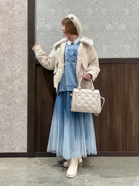 「axes femme（アクシーズファム）のアイテム（ベルト）」を使った、ハナミズキさん（レディース・158cm）の秋コーディネート