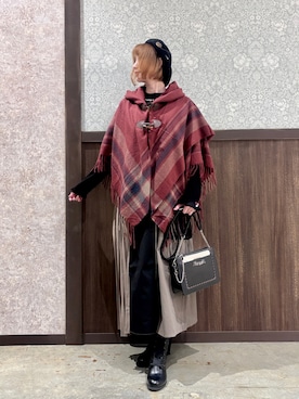 「アイテム（マフラー）」を使った、ハナミズキさん（レディース・158cm）の秋コーディネート