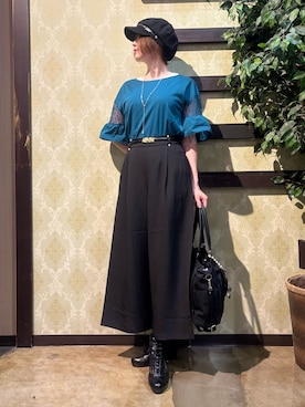 「アイテム（キャスケット）」を使った、ハナミズキさん（レディース・158cm）の夏コーディネート