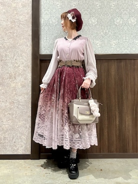 「アイテム（ハンチング/ベレー帽）」を使った、ハナミズキさん（レディース・158cm）の秋コーディネート