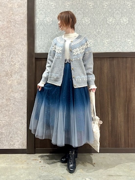 「アイテム（ベルト、シルバー系）」を使った、ハナミズキさん（レディース・158cm）の秋コーディネート