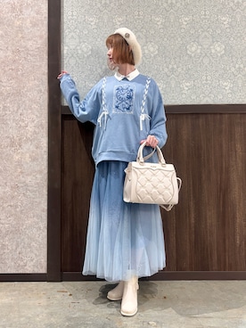 「axes femme（アクシーズファム）のアイテム（ベルト）」を使った、ハナミズキさん（レディース・158cm）の秋コーディネート