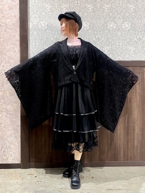 REZEN（リゼン） ブルゾン アウター レース和袖ショートジャケット 