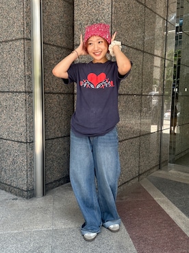 「アイテム（ニットキャップ/ビーニー）」を使った、hiyoさん（レディース・164cm）の夏コーディネート
