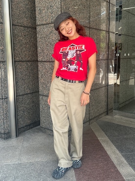 「アイテム（ハンチング/ベレー帽）」を使った、hiyoさん（レディース・164cm）の夏コーディネート