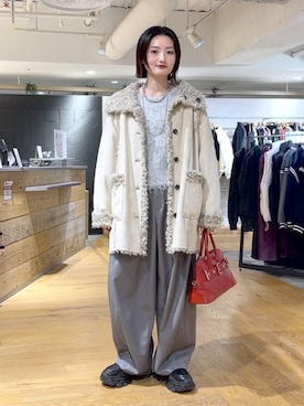 「アイテム（ムートンコート）」を使った、airiさん（レディース・162cm・20代）の冬コーディネート