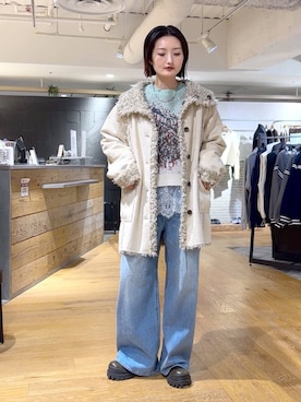 「アイテム（ムートンコート）」を使った、airiさん（レディース・162cm・20代）の秋コーディネート