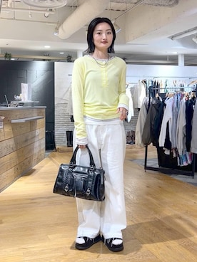 「JEANASIS（ジーナシス）のチャンキーMIXチェーンネックレス/638291（ネックレス、シルバー系）」を使った、airiさん（レディース）の春コーディネート