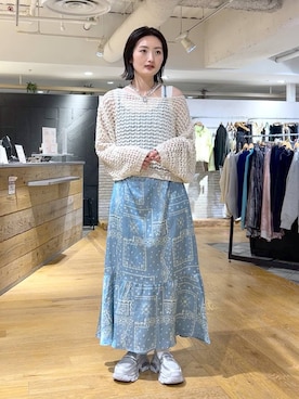 「JEANASIS（ジーナシス）の【抗菌防臭テープ付き】キリカエボリュームローファー/573242（ローファー、シルバー系）」を使った、airiさん（レディース）の春コーディネート