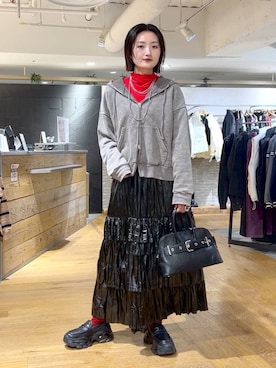 「アイテム（パーカー）」を使った、airiさん（レディース・162cm・20代）の冬コーディネート