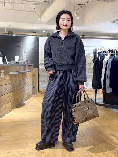 セール】ボアハーフZIPショートプルオーバー/636273（スウェット