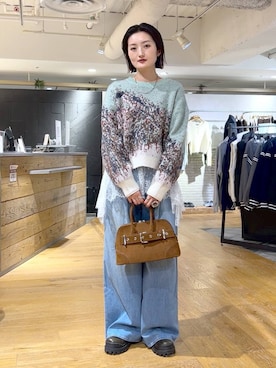 「アイテム（ボストンバッグ）」を使った、airiさん（レディース・162cm）の冬コーディネート