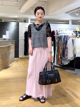 「JEANASIS（ジーナシス）のアイテム（Tシャツ/カットソー）」を使った、airiさん（レディース・162cm）の春コーディネート